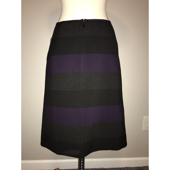 Tahari Arthur S. Levine Black, Dark Gray & Purple Color Block Skirt, Size 14 NWT - Picture 3 of 7